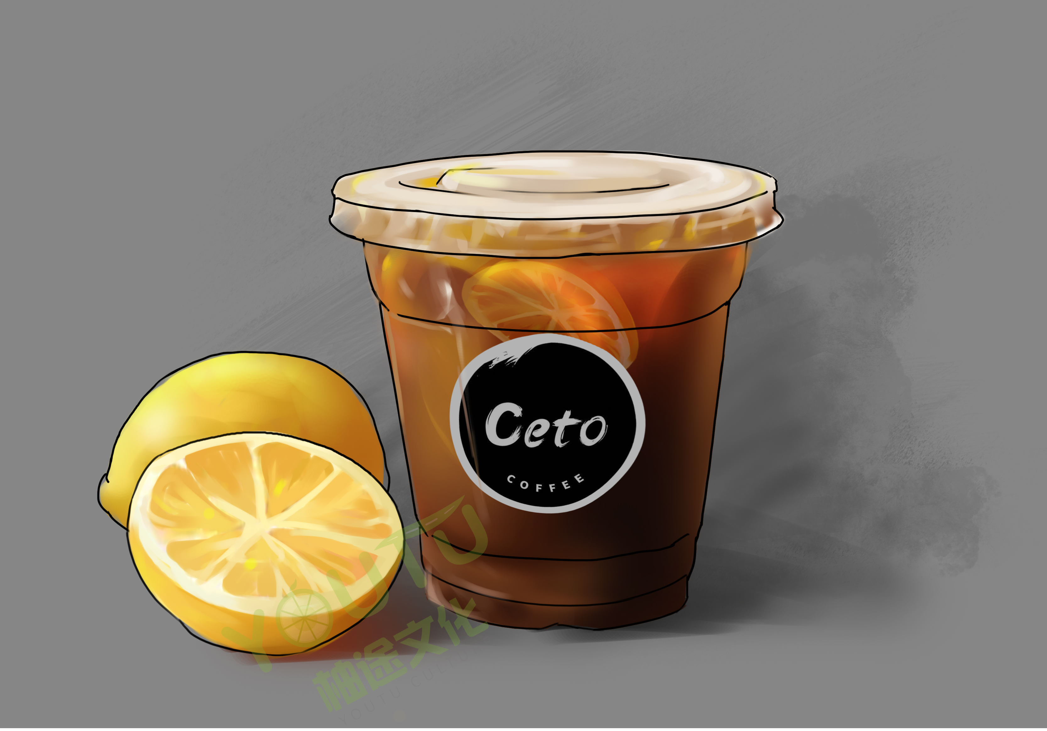 ceto咖啡馆产品手绘