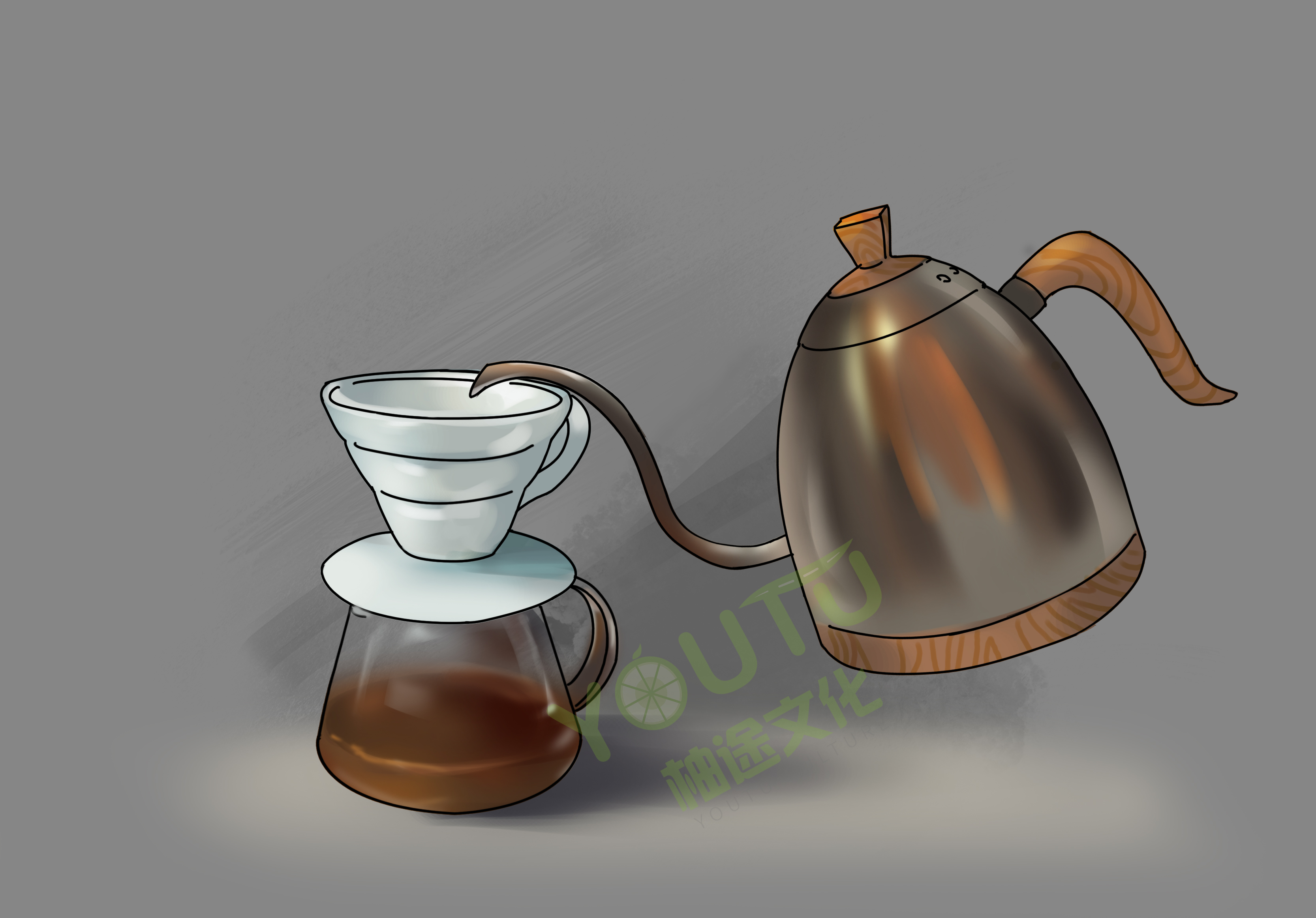 ceto咖啡馆产品手绘